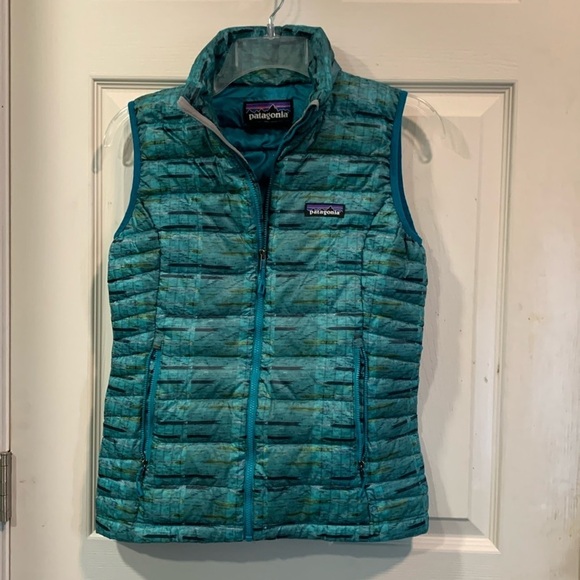 NWOT Patagonia Women's Down Sweater in Elwha Small Ikat Straight Blue Green XS - Picture 1 of 7